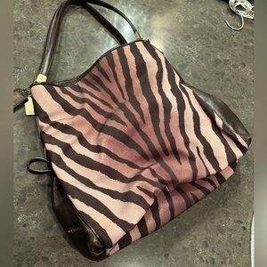 Coach Zebra Print Shoulder Bag
